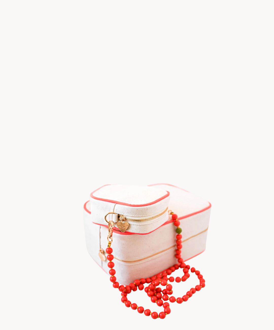 Lily Mini Tasche Neon Orange Canvas Creme