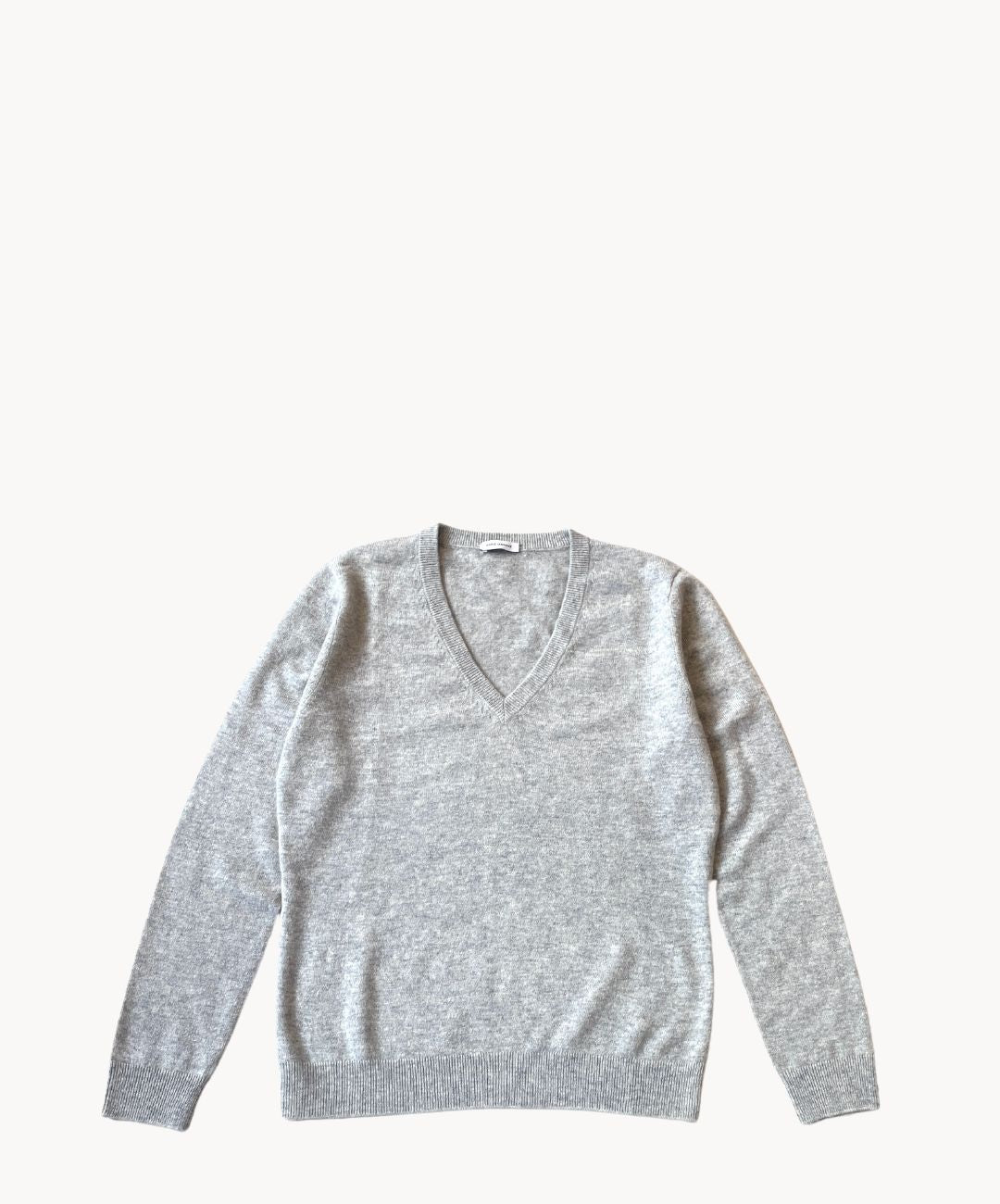 Marie Morenz Kaschmirpullover Graumelange V-Neck
