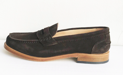 Marie Morenz Collegeschuhe Velour Braun Pennyloafer