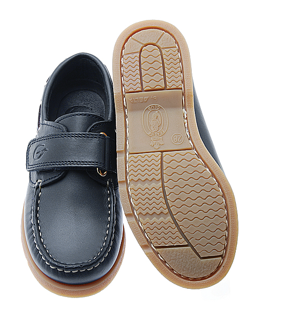 Chaussures bateau Marie Morenz bleu marine velcro