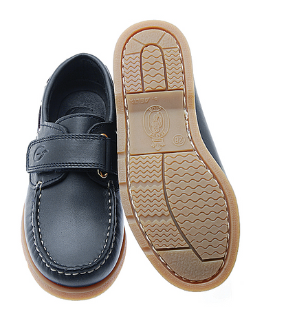Chaussures bateau Marie Morenz bleu marine velcro