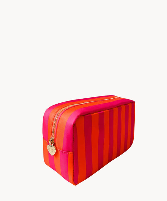 Romy Kosmetiktasche L Stripes Neon Pink Orange