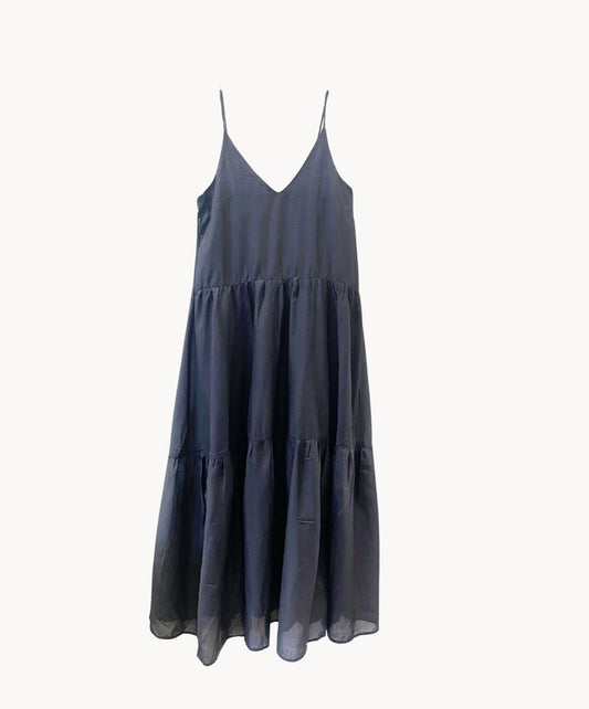Marie Morenz Volantkleid schwarz Baumwolle